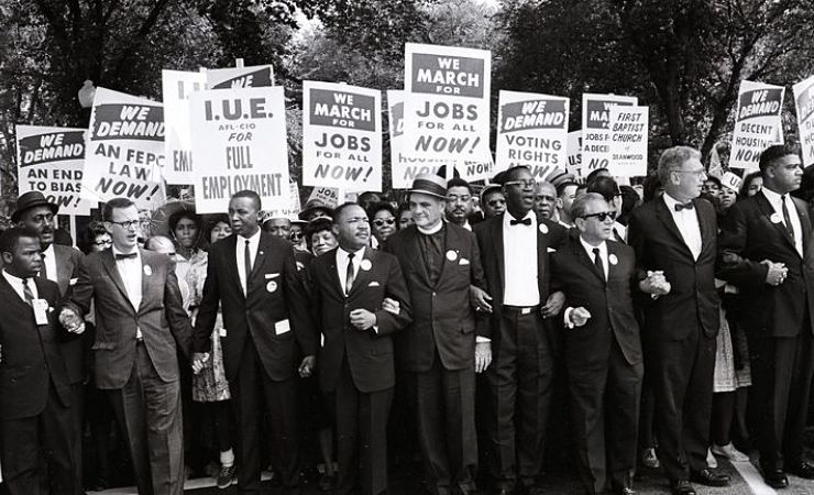 Martin Luther King and John Lewis march on Washington